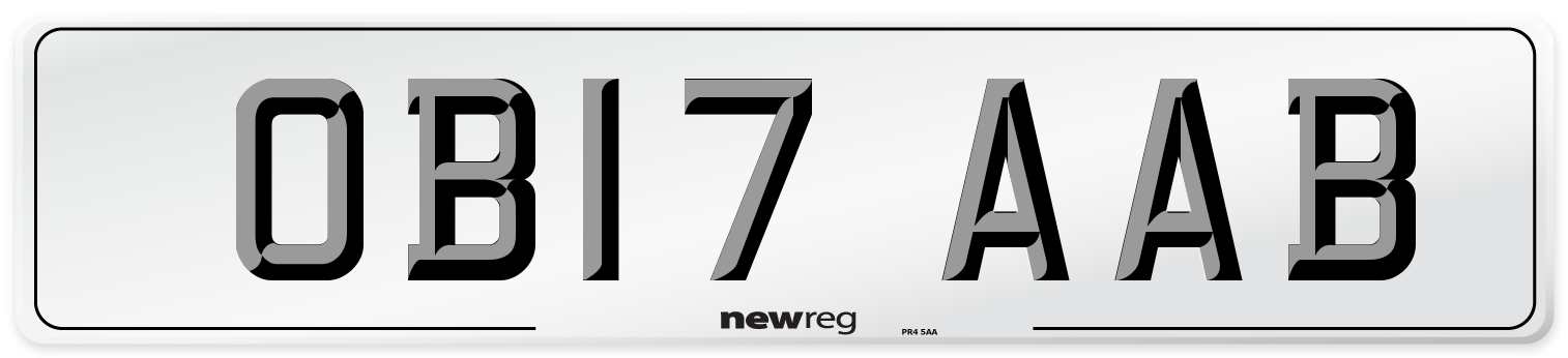 OB17 AAB Number Plate from New Reg